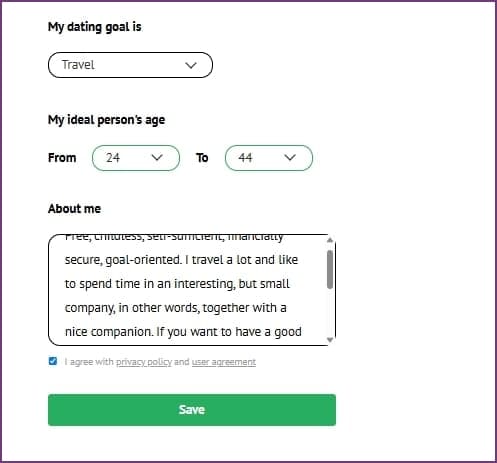flirtfordate filling out profile